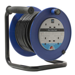 Masterplug Work 4 Socket Open Medium Cable Reel with RCD 25M 13A